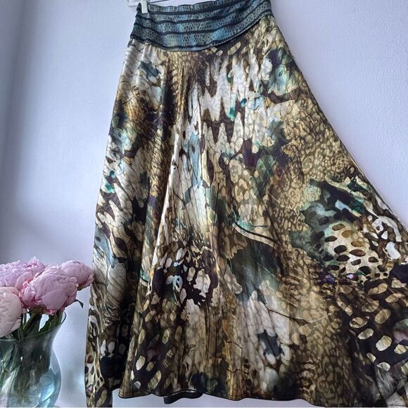 BEATE HEYMANN STREETCOUTURE Silk Viscose Blend Multicolour Midi Skirt - Picture 6 of 13